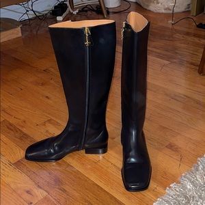 Tory Burch Square Toe Knee Boot - Black Size 7